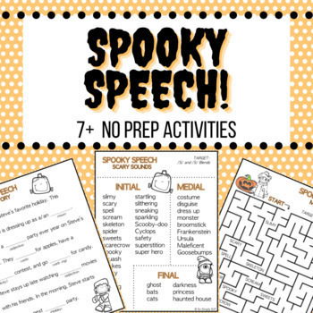 Preview of Halloween Speech Therapy Activities No Prep Spooky Speech