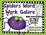 Spider Word Work Galore-Nine Differentiated and Aligned Ac