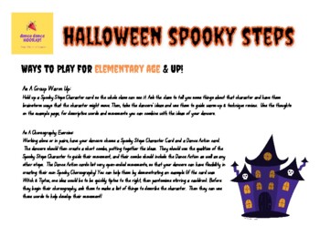 Preview of Spooky Steps Halloween Dance Game - warm-up or choreography game