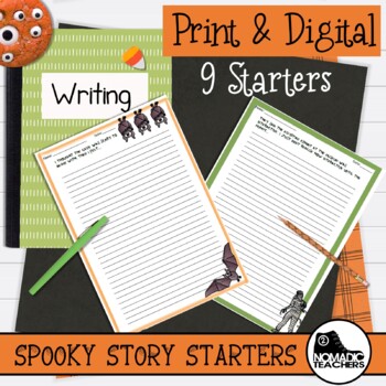 Preview of Spooky Stories - 9 Halloween Narrative Writing Prompts