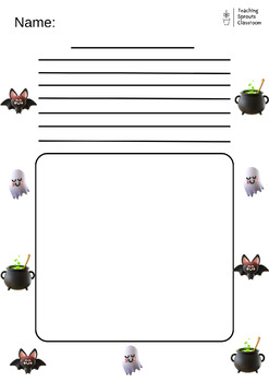 Preview of Spooky Stories Lined Writing Template