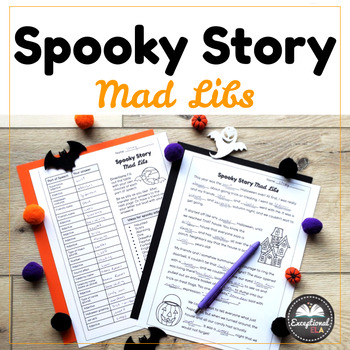 Preview of Spooky Story Mad Libs - Halloween & Fall Parts of Speech Writing Activity