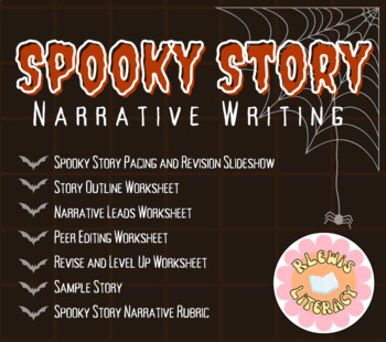 Preview of Spooky Story Narrative Writing Activity | Assessment | Peer Edit | Revision