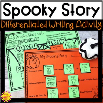 Preview of Halloween Writing Activity for Special Ed | Differentiated Spooky Story Writing