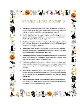 Spooky Story Writing Prompts by Samantha Stevens | TPT