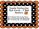 Spooky Subtraction - 4 digit by 4 digit Halloween Themed S