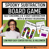 Subtraction Halloween Math Board Game | Center Activity fo