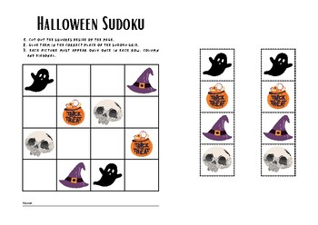 Preview of Spooky Sudoku Puzzles for Kids: A Fang-tastic Halloween Challenge!