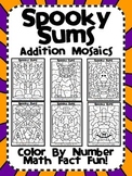 Spooky Sums! Halloween Addition Mosaics-Color By Number