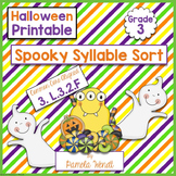 Spooky Syllable Sort - CCSS Halloween ELA Printable