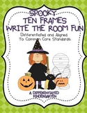Spooky Ten Frame Write The Room Run-Differentiated and Aligned