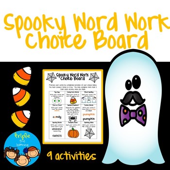 Preview of Spooky Word Work Choice Board