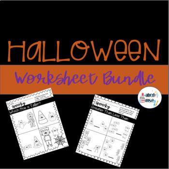 Preview of Spooky Worksheets and Activities Bundle - Halloween Math {ABCD MS E}