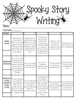 Preview of Spooky Writing Rubric