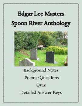 Preview of Spoon River Anthology:  Notes, Poems, Questions for Analysis, Quiz