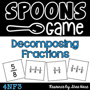 Preview of Spoons Game {Math} Decomposing Fractions [4NF3]