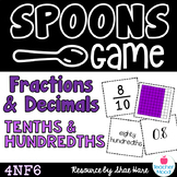 Spoons Game {Math} Equivalent Fractions & Decimals - Tenth