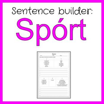 Preview of Spórt - Sentence Builder Activity
