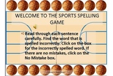 Sport Spelling Game