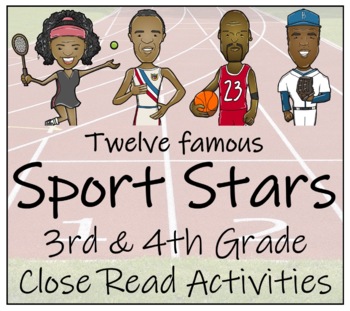 Preview of Sport Stars Close Reading Comprehension Activity Mega Bundle | 3rd & 4th Grade