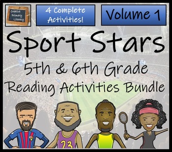 Preview of Sport Stars Volume 1 Close Reading Comprehension Bundle | 5th Grade & 6th Grade