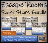 Sport Stars Volume 1 Escape Room Activity Bundle | 5th Gra
