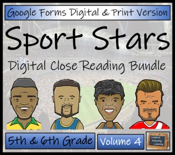 Preview of Sport Stars Volume 4 Close Reading Bundle | Digital & Print | 5th & 6th Grade