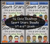 Sport Stars Volumes 1-4 Close Reading Comprehension Bundle