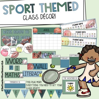 Preview of Sport Themed Classroom Decor