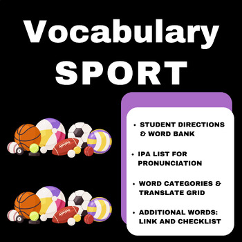 Preview of Sport: EDITABLE Vocab Expander with IPA List