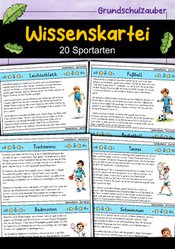 Preview of Sport Wissenskartei - 20 Sportarten (German)