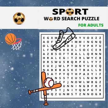Preview of Sport Word Search Puzzle Worksheet Activity