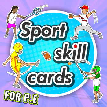 Preview of Sport skill Task Cards - 30 printable flash cards for Physical Education