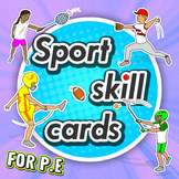 Sport skill Task Cards - 30 printable flash cards for Phys