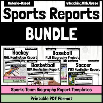 Preview of Professional Sports Teams Nonfiction Biography Reports Bundle | Sports Reports