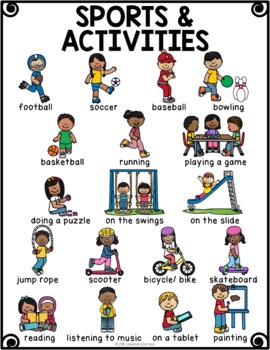 sports activities vocabulary for beginning ells by raise