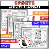 Sports Activity Placemats (Worksheets | Crossword | Word S