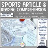 Sports Article & Reading Comprehensions, Lacrosse