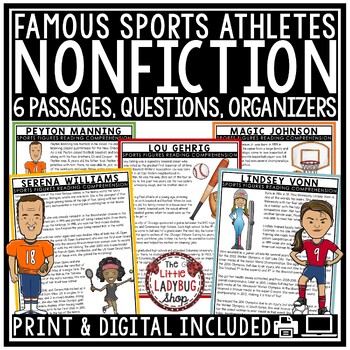 Preview of Sports Athletes Reading Comprehension Passages and Questions 3rd 4th 5th Grade