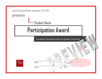 Preview of Sports Awards (editable)