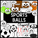 Sports Ball Clipart with Faces