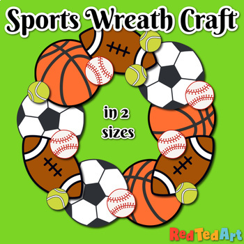 Preview of Sports Ball Coloring Page Craft Wreath - Make a Sports Ball Wreaths  Mix & Match