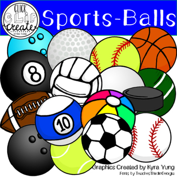 Sports Balls Clipart by Kyra Yung | TPT