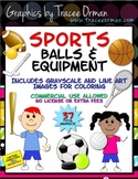 Sports Balls & Equipment Clip Art Graphics For Commercial Use