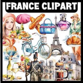Preview of France Clipart, European Clipart, French Clipart - Watercolor