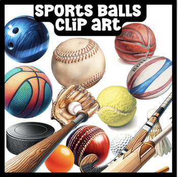 Preview of Sports Balls and Equipment Clipart