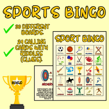 Preview of Sports Bingo: A Fun and Educational Game | Engaging Sports Vocabulary Activity.