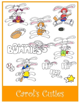 Preview of Sports Bunnies Clip Art Collection