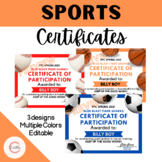 Sports Certificates (editable)