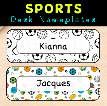 Preview of Sports Classroom Desk Nameplates or cubby labels - Back to School! Football